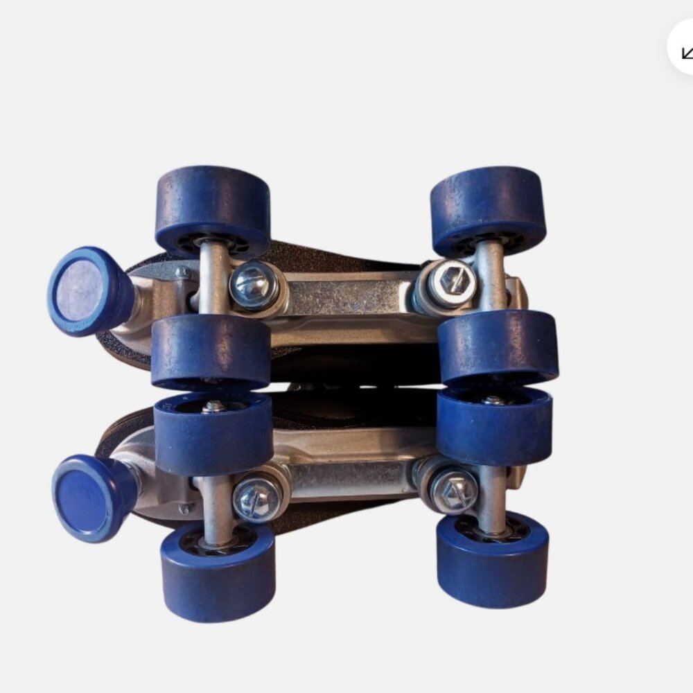 Roller Skates Mens Size 7 Chicago Leather Quad Lace-Up 405 Blue Wheels 8601K - Picture 9 of 13